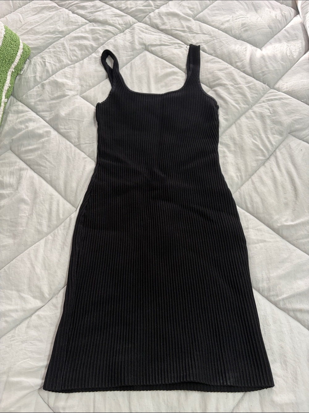 Ribbed Black Tank Dress - Women